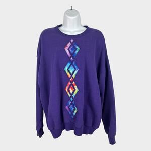 90s Purple Jerzees altered Tie Dye Sweatshirt Women's XL Boho Loungewear